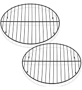 P&P CHEF 9 Inch Cooking Rack Round for Steaming Cooling, Black, 2 Pack | Stainless Steel Round Wi...