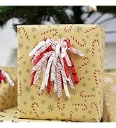 HUIHUANG Christmas Gift Bow for Presents, Curly Bows for Gift Wrapping Self Adhesive Candy Cane R...