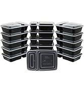 16 Pack - SimpleHouseware 2 Compartment Food Grade Meal Prep Storage Container Boxes (28 ounces)