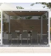Clear Tarps Heavy Duty UV Protection, Translucent Sun Shade PVC Vinyl Tarpaulin with Grommets, Ro...