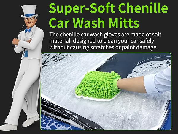 MR.SIGA Premium Microfiber Soft Chenille Car Wash Mitt