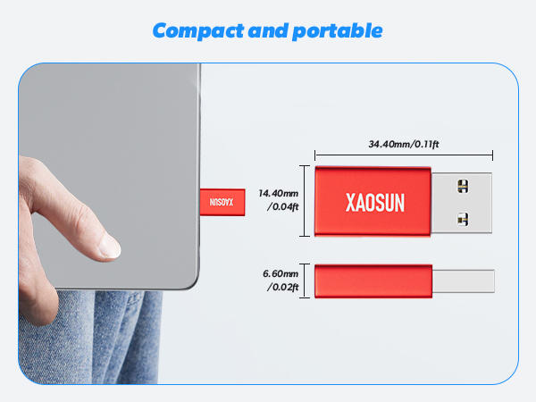 XAOSUN 10Gbps USB to USB C Adapter 3 Pack