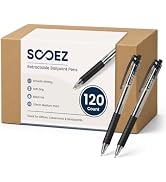Sooez 120 Pack Pens Bulk, Ballpoint Pens with Soft Grip, Medium Point 1.0mm | Retractable Black I...