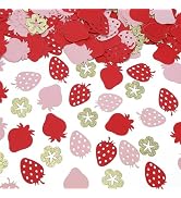 235PCS Strawberry Confetti,Pink and Red Confetti Table Decoration,Friut Theme Baby Girls Strawber...