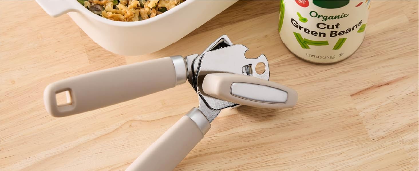 Stainless steel can opener is rust-resistant and easy to use