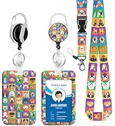 Cute Dog Badge Holder Lanyard ID Card Holders Detachable Name Tag Clips Cute Funny Nurse Teacher ...