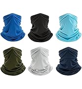 Finvizo 6 Pack Neck Gaiter Bandana Face Mask: Cooling Gator Mask Face Cover Neck Scarf