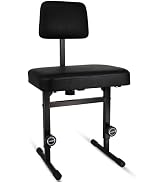 5 CORE Piano Bench Height Adjustable Keyboard Stool Heavy Duty Thick Padded Cushioned Seat with B...