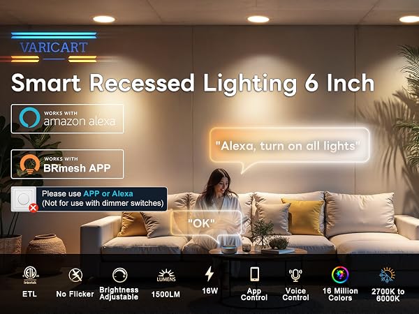 smart recessed lighting 6inch