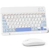 Nsyee Wireless Keyboard and Mouse Combo, Rechargeable Bluetooth Keyboard & Wireless Mouse with 2....
