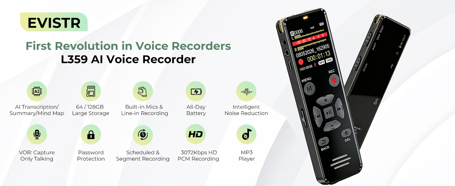 EVISTR L359 AI Voice Recorder