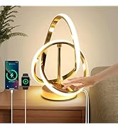 Modern LED Table Lamp, LED Spiral Table Lamp, 3 Color Dimmable Bedside Lamp, Touch Control Nights...