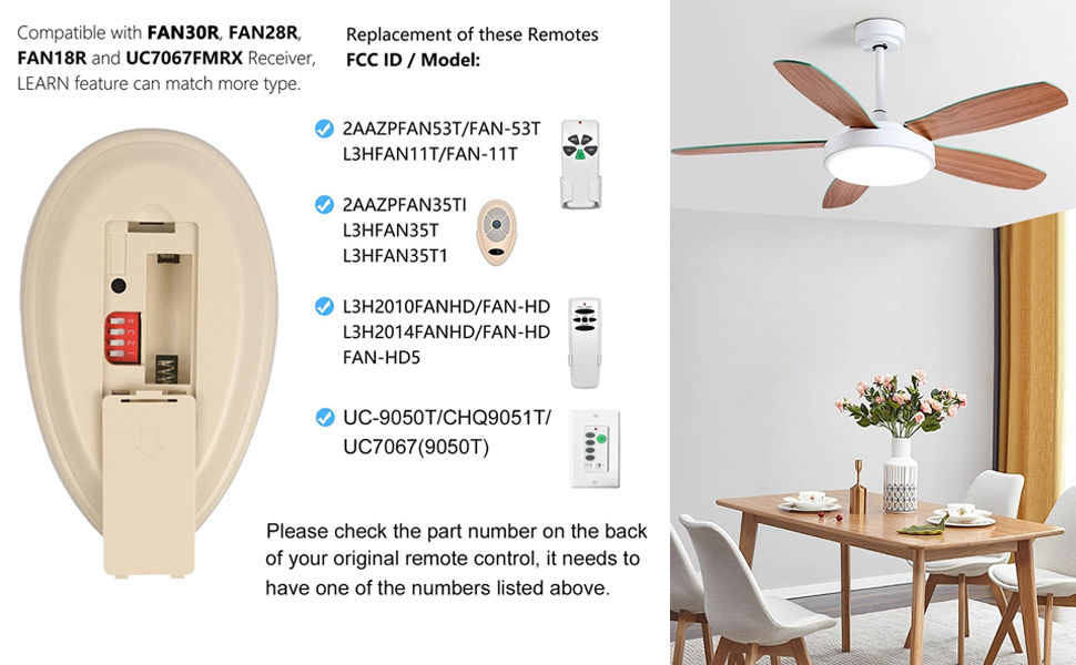 compatibility of ceiling fan remote control