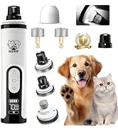 Silent Groom Pro Dog Nail Grinder -Professional Cat & Dog Nail Trimmers with light & 3 Speeds, Pe...
