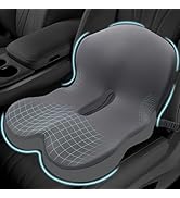 Seat Cushion for Truck Driver with Adjustable Strap, Memory Foam Chair Cushion for Sciatica, Back...