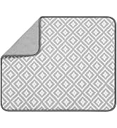 SUBEKYU Dish Drying Mat for Kitchen Counter, Microfiber Absorbent Kitchen Sink Drying Drainer/Rac...