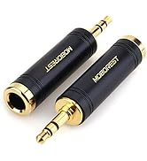MOBOREST 3.5mm to 1/4 Adapter, Pure Copper 1/8 Inch Plug Male to 1/4 Inch (6.35mm) Jack Female St...