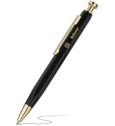 BEILUNER 312 Metal Gel Pen 0.5mm, Hexagonal Design, Black Piano Lacquer with 24K Gold Plated Acce...