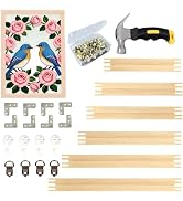 6 Sets Needlepoint Stretcher Bar Kit with Wood Frame Bars, Installation Tool, Assembly Hardware, ...
