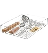 Hongtuocb Acrylic Drawer Organizer, 5 Slots Clear Silverware Holder for Kitchen Utensils, Cutlery...