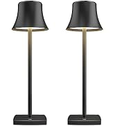 2 Pack LED Cordless Table Lamps Rechargeable,5000mAh Battery Operated Table Light,3 Color Steples...
