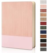 TSFPapier Lined Journal Notebook for Work College Ruled Note Book 5.79"x8.27" A5 PU Leather Daily...