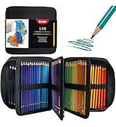 Smilo 120 Colored Pencils for Adults Coloring Books - Oil Based Artist Drawing Set with Break-Res...