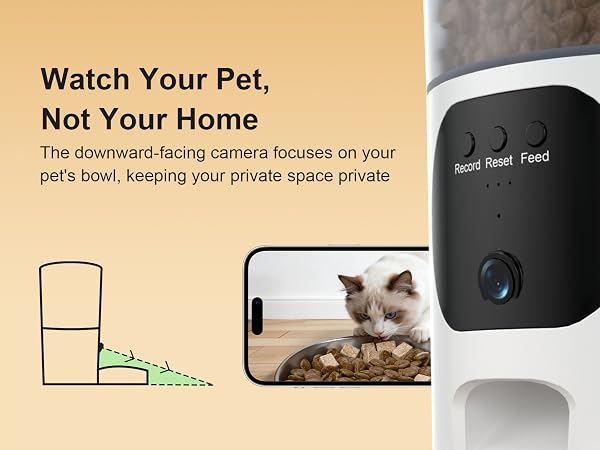 Automatic Cat Feeder with 2K Camera 5G/2.4G WiFi 6.5L Smart Pet Feeder for Cat & Small Dog