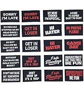 U-Sky Sew or Iron on Patches, Pack of 20pcs Various Slogan Design Letter Patches for Clothing, Ir...