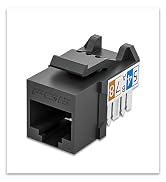 FGB Cat6 Keystone Jacks and Punch Down Stand Slim Profile Ethernet Keystone Coupler Black