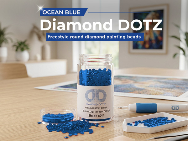 DIAMOND DOTZ Ocean Blue, Freestyle Drills Diamond Painting Beads 2.8mm