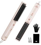 Quico Hair Straightener Brush, 100-240V Dual Voltage Ionic Straightener Brush for Women, Ceramic ...