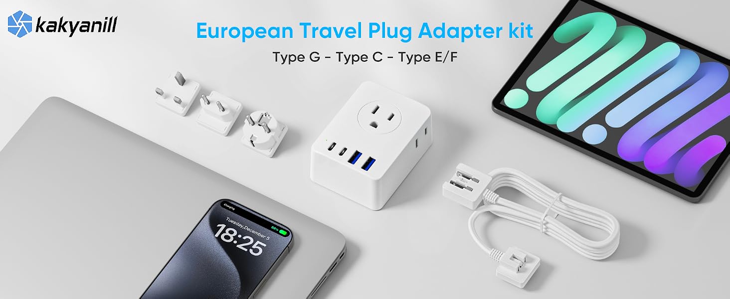 European travel plug adapter kit