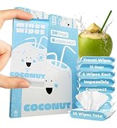 Impossibly Compact Travel Wipes - 99.5% Water - Safe for Sensitive Skin & Hypoallergenic, Reseala...