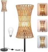 Ruiever Floor Lamp for Living Room,Slim Waist Rattan Floor lamp,Modern Standing lamp with Bohemia...