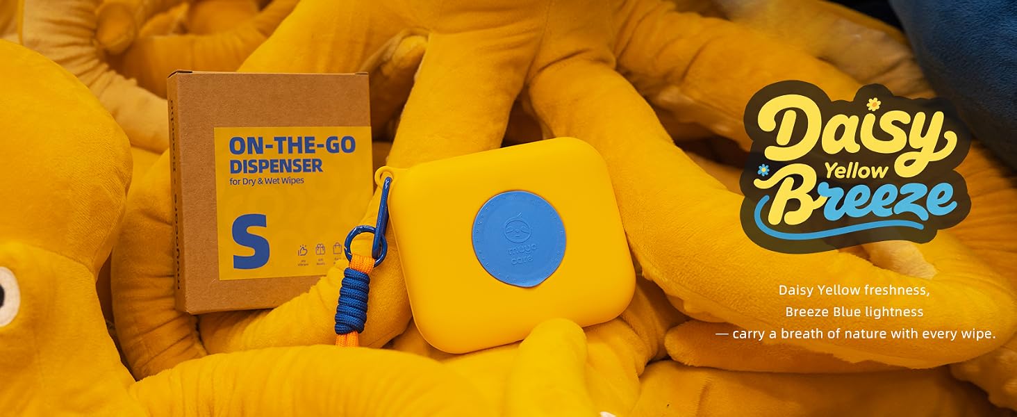 mini wipes case Daisy Yellow & Breeze Blue