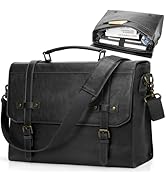 RAINSMORE Mens Messenger Bag 17 Inch Waterproof Vintage Leather Laptop Briefcase Large Laptop Bag...