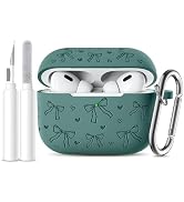 Lerobo for AirPods Pro 2 Case Cover, Cute Bow Engraved Girly Design Soft Silicone Accessories wit...