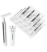 Disposable Razors in Bulk Pack of 120,Black Disposable Shaving Razors Individual Wrapped Twin Bla...