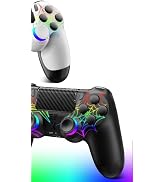 Light-up Wireless Controller for PS-4,New RGB Controllers with Hall Effect Joystick/1000mAh Batte...