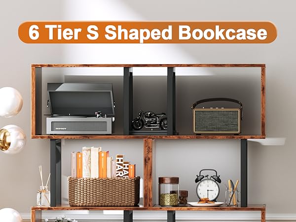 tall 6 tier bookshelf