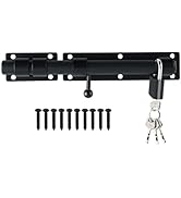 Alise Barrel Bolt Latch, Slide Bolt Latch, Heavy Solid 304 Stainless Steel Slide Lock for Fence/W...