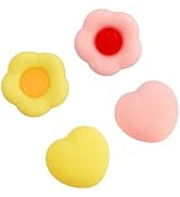 GORGECRAFT 1 Box 4Pcs 4 Styles Joycon Thumb Grip Heart Flower Joystick Covers Silicone Switch Thu...