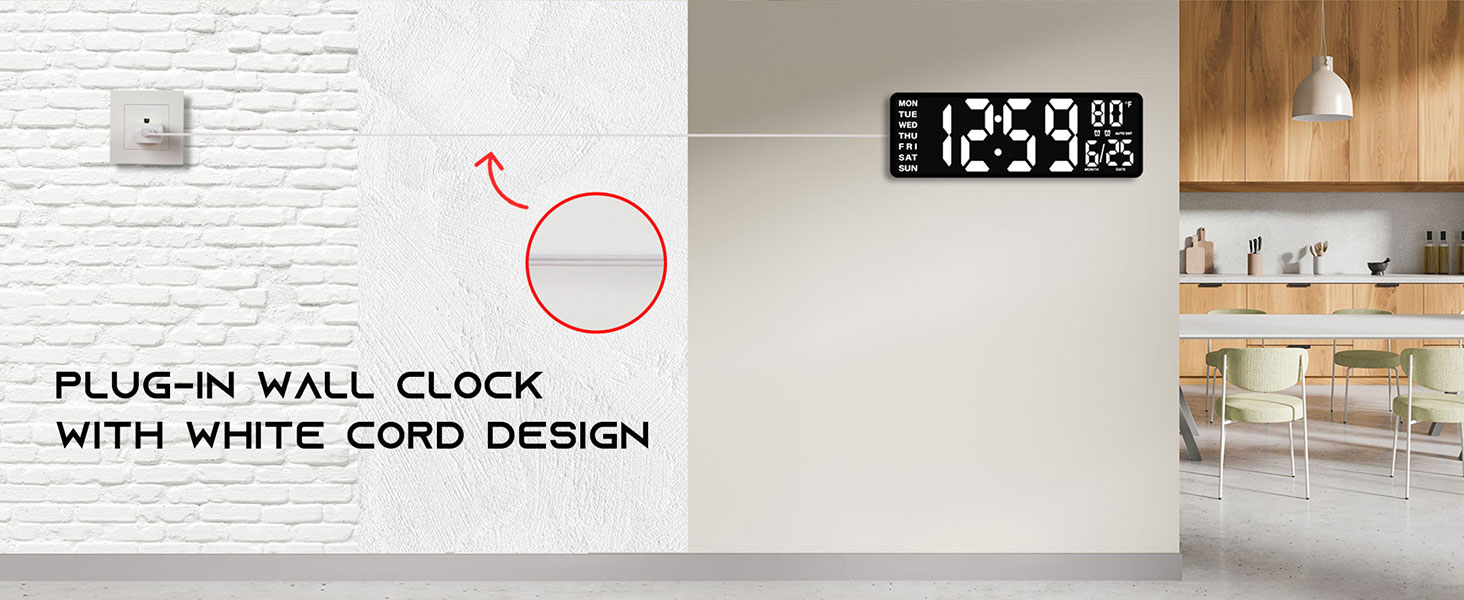 Large Digital Wall Clock