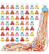 No Mess Streamers 50pack, Colorful Confetti Poppers,Hand Throw Party Poppers No Mess for Birthday...