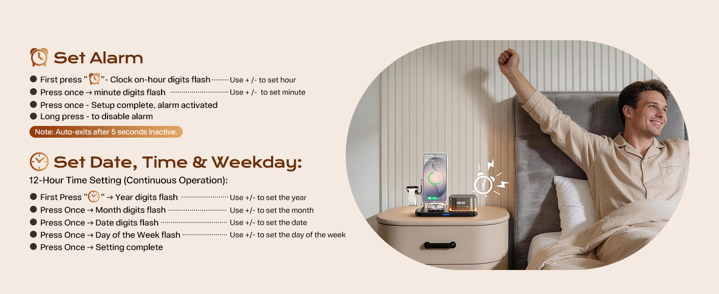 MagSafe Wireless Charger with alarm clock