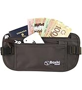 Boxiki Travel Money Belt - RFID Blocking Waist Bag, Secure Fanny Pack for Men and Women, Fits Pas...