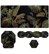 MOSISO Extended Gaming Mouse Pad&Hexagon Keyboard Wrist Rest&Mousepad with Wrist Support&Coaster,...