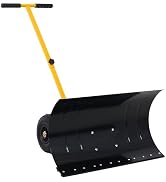 Donext Snow Shovel, 29” Shovel for Driveway with 10” Pneumatic Wheels, Angle Adjustable Blade & H...