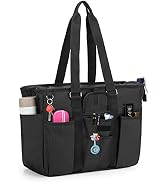 LoDrid Teacher Bag with Bottom Padded Pad, Large Teacher Organizer Tote Bag for Work, Teacher Uti...